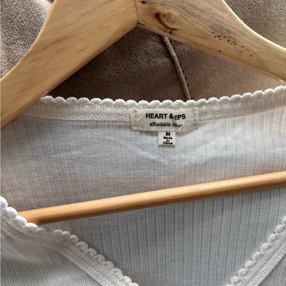 Heart Hips Cream Ribbed Top - Picture 2 of 2